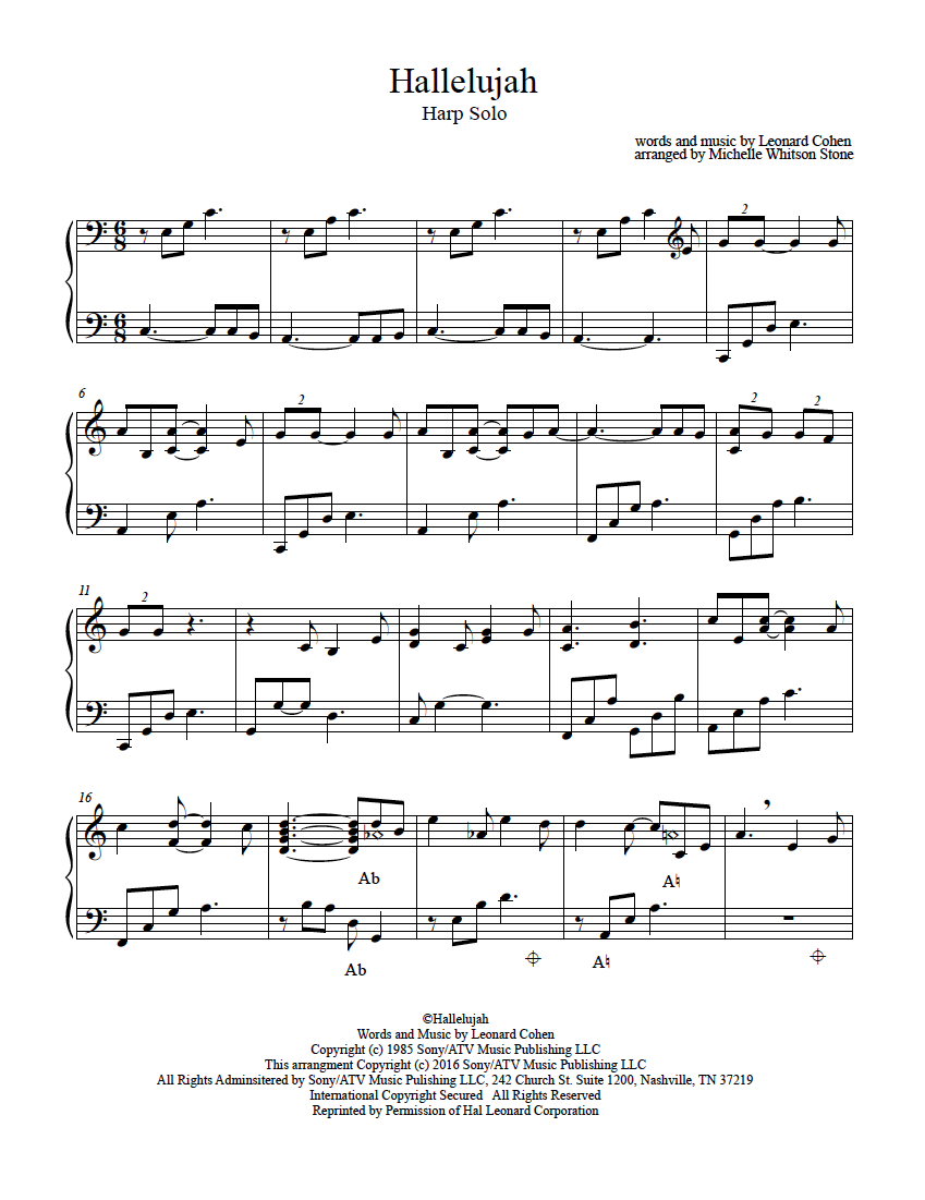 Hallelujah Piano Sheet Music Intermediate - Best Music Sheet