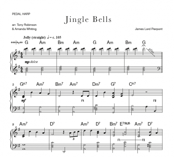 Jingle Bells Harp Column Music