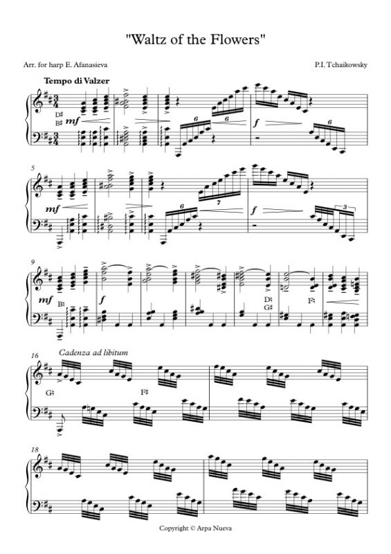 Waltz of the Flowers Harp Column Music
