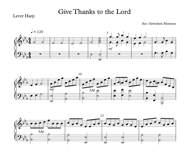 Give Thanks to the Lord – Harp Column Music