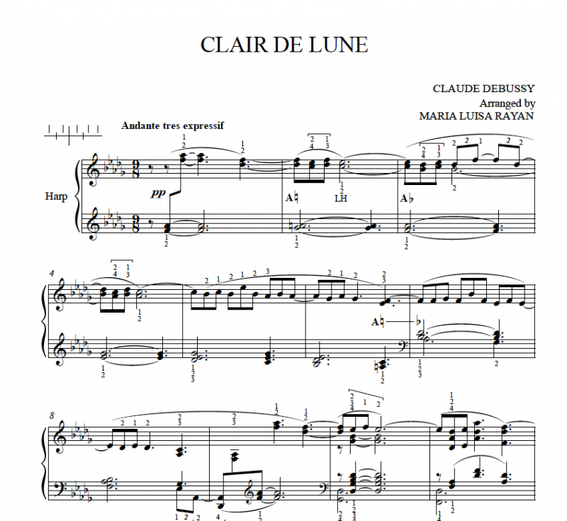 Clair de Lune Harp Column Music