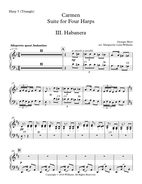 Carmen Suite Iii Habanera Harp Column Music