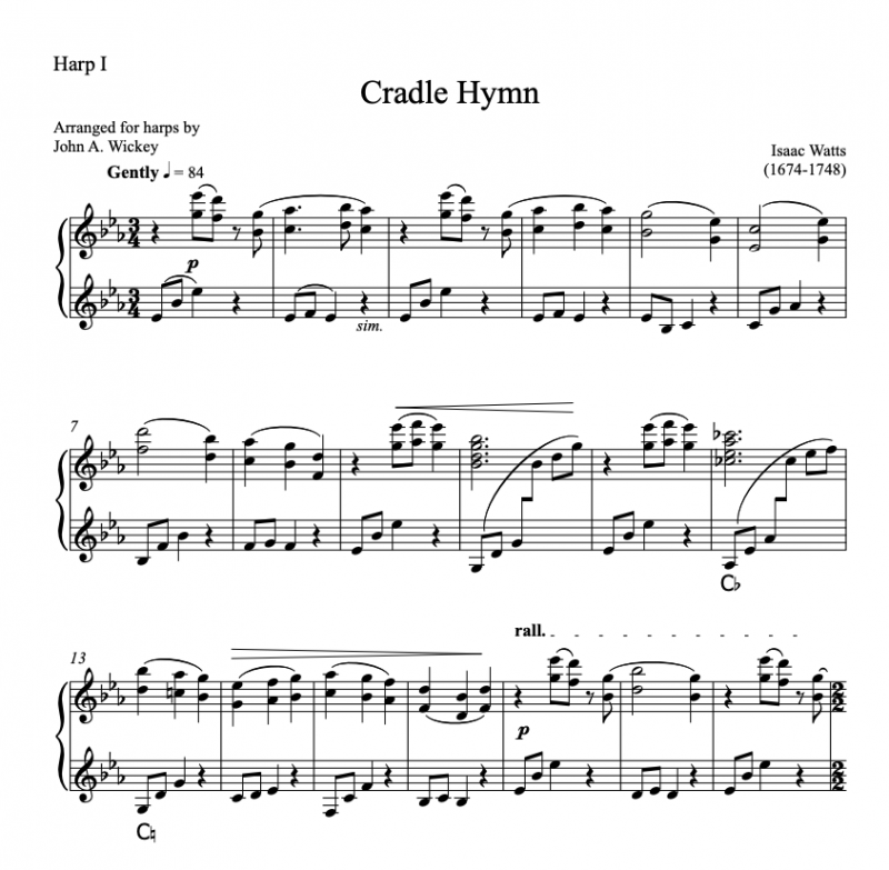 Cradle Hymn Harp Column Music