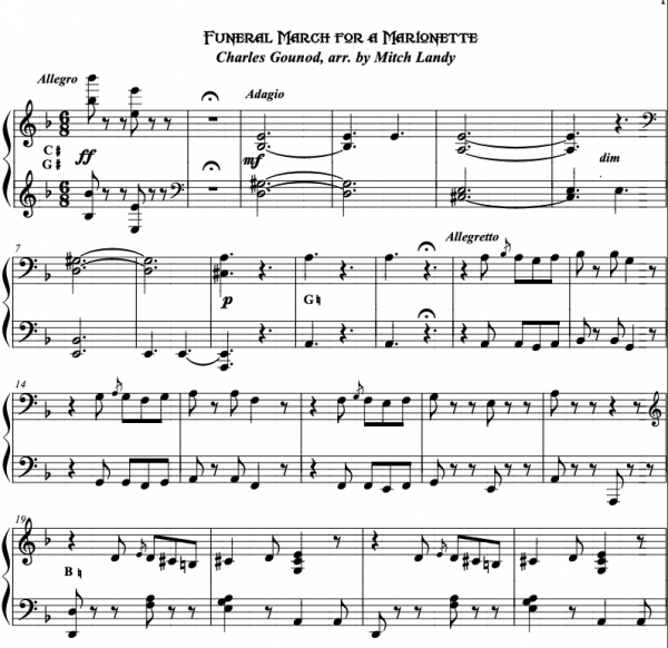 Funeral March for a Harp Column Music