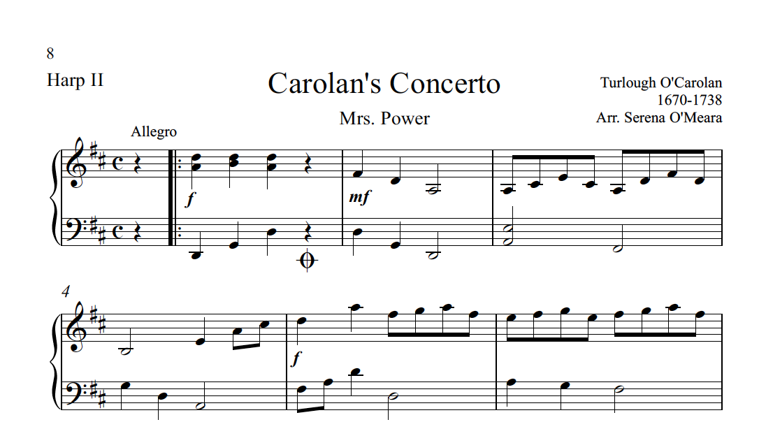 Carolan’s Concerto Harp Column Music