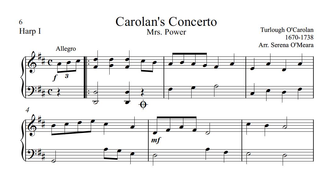 Carolan’s Concerto Harp Column Music