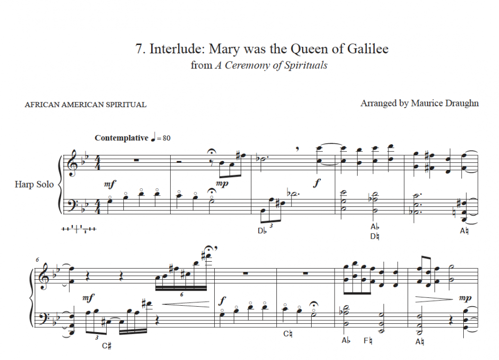 Mary Was the Queen of Galilee - Harp Column Music