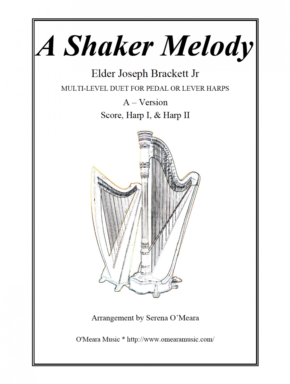 A Shaker Melody (Harp Duet or Quartet) Harp Column Music