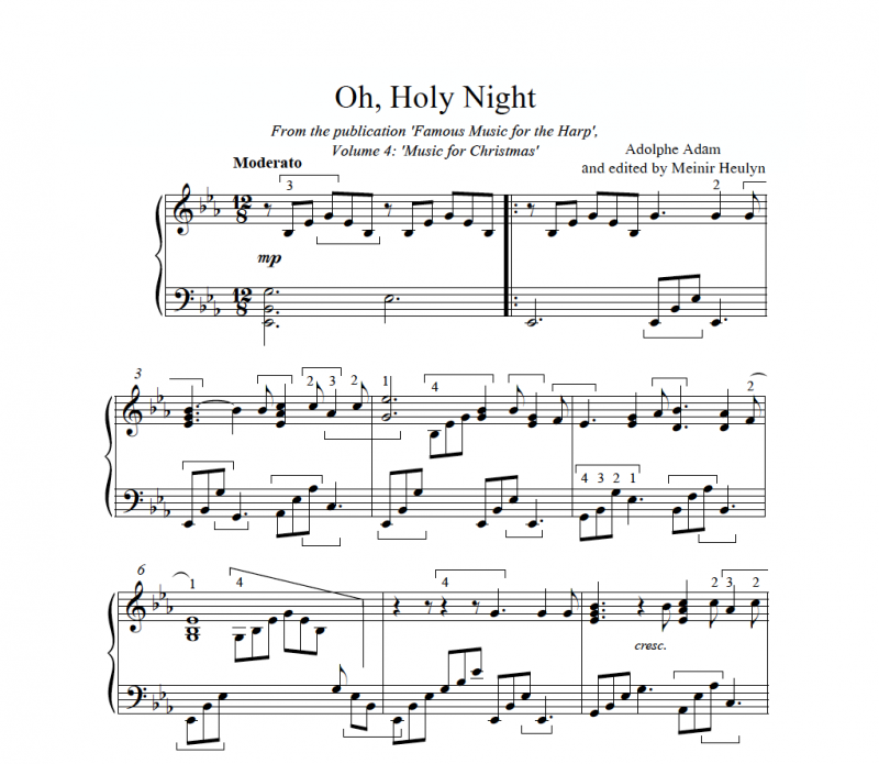 Oh, Holy Night Harp Column Music
