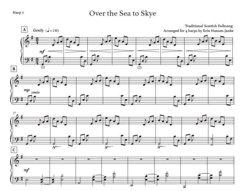 Over the Sea to Skye Harp