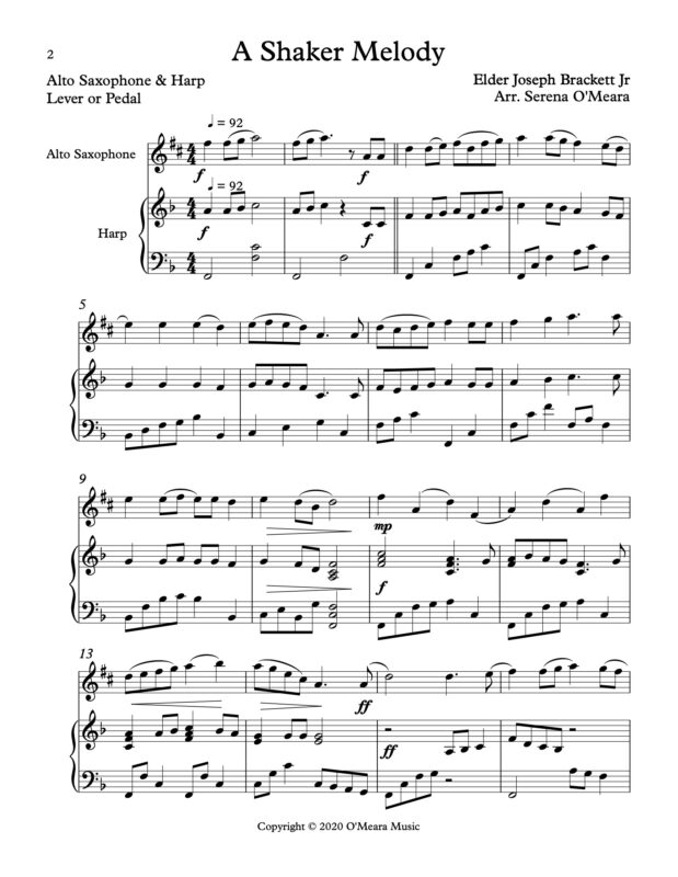 A Shaker Melody (Harp and Melody Instrument) Harp Column Music