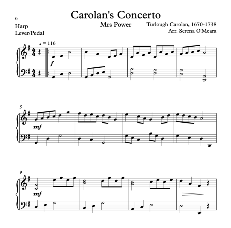 Carolan’s Concerto (Harp and Melody Instrument) Harp Column Music