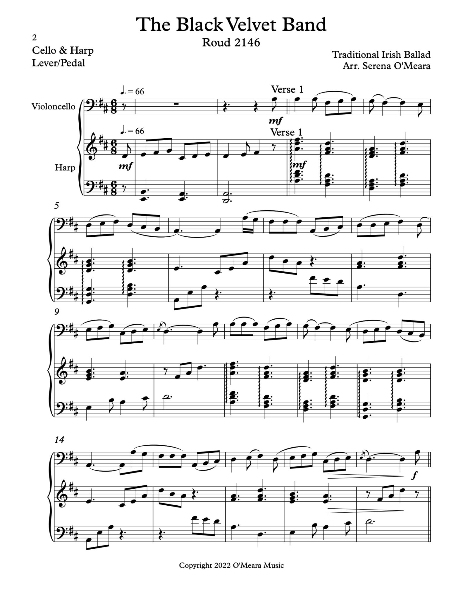 The Black Velvet Band Harp Column Music