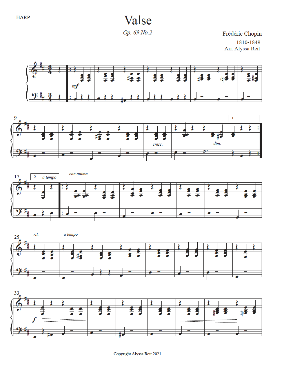Music by the Masters: Chopin – Harp Column Music