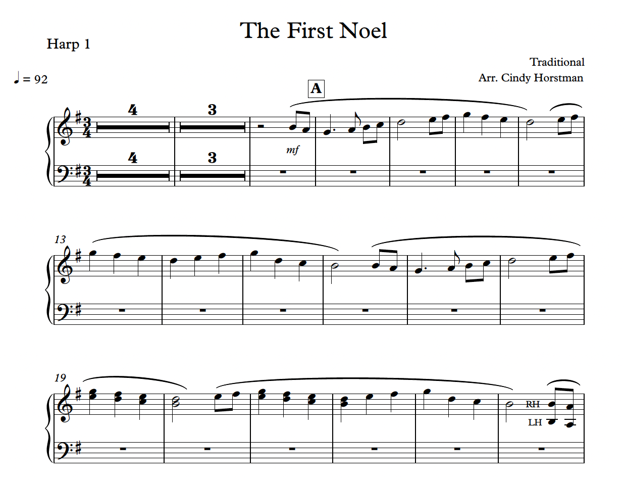 The First Noel (for two harps)