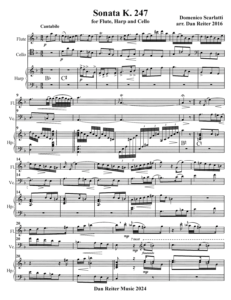 Scarlatti Sonata K. 247 – Harp Column Music