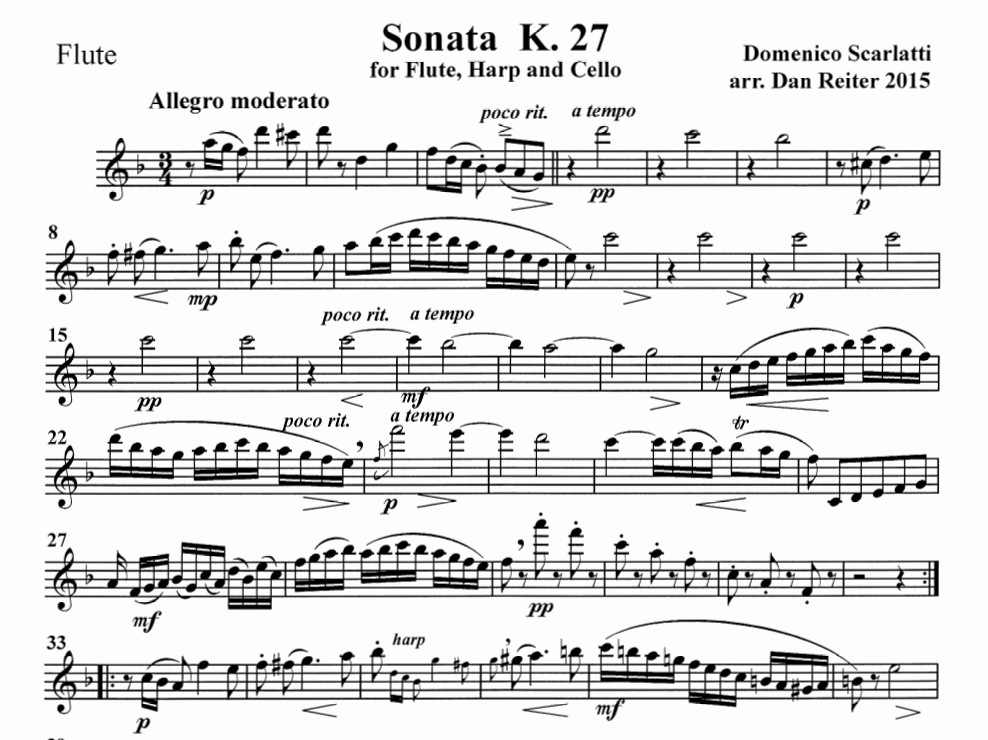 Scarlatti Sonata K. 27 – Harp Column Music Scarlatti Sonata K. 27 – Harp Column Music