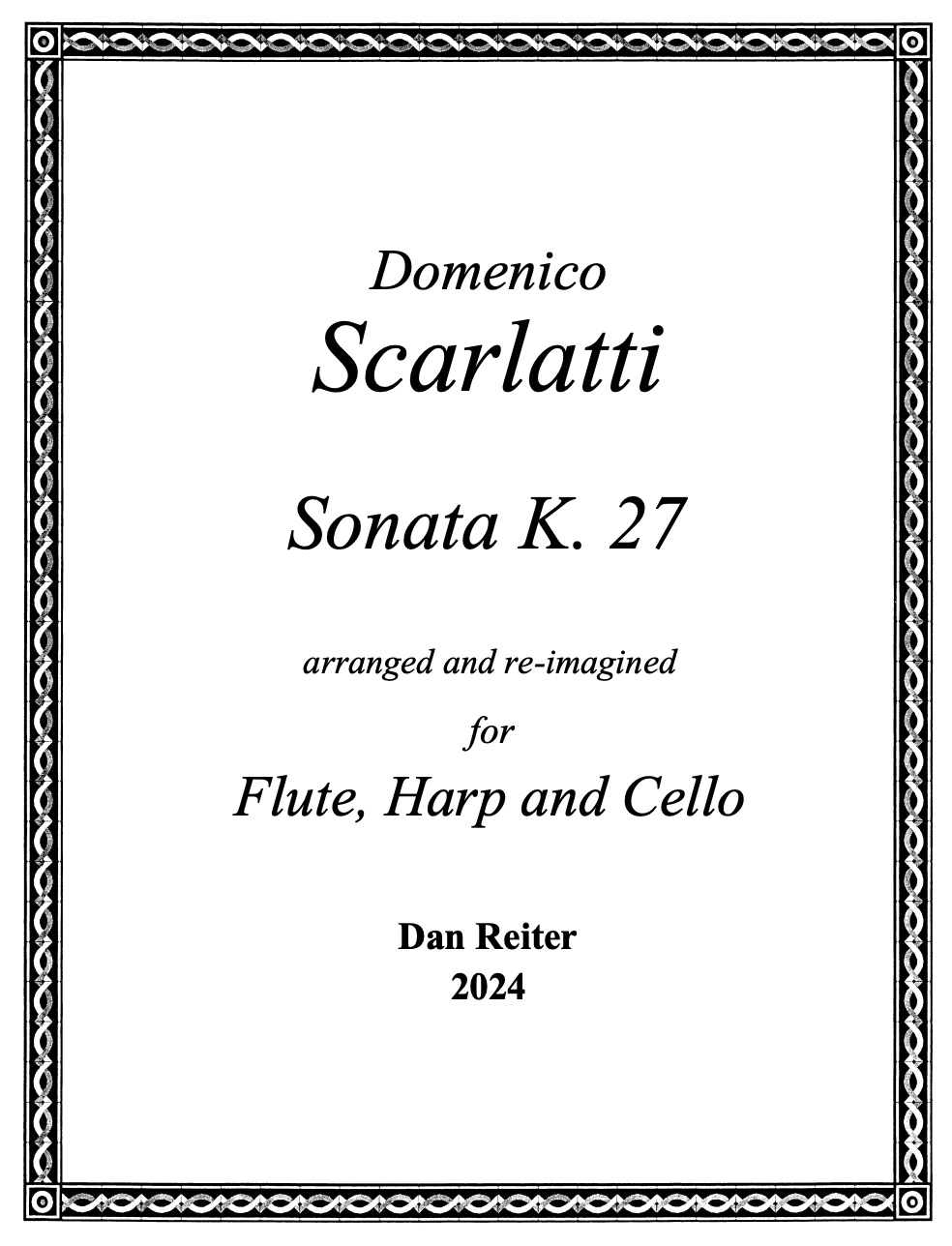 Scarlatti Sonata K. 27 – Harp Column Music
