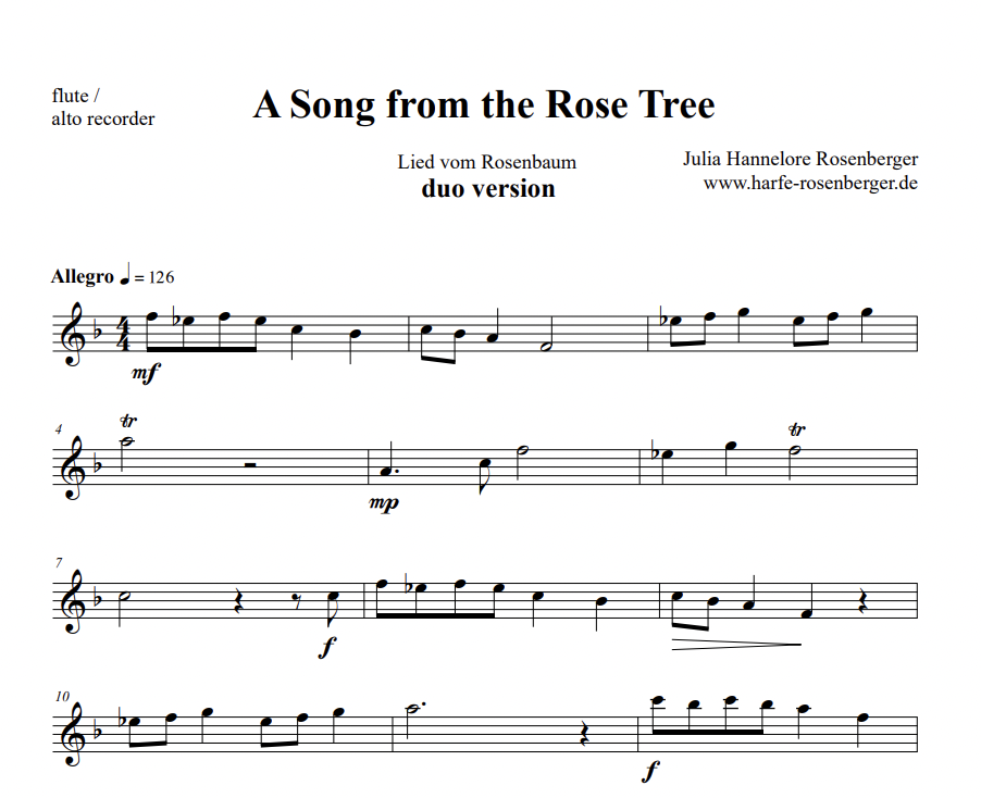 A Song from the Rose Tree – Harp Column Music