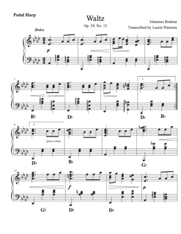 Brahms Waltz – Harp Column Music