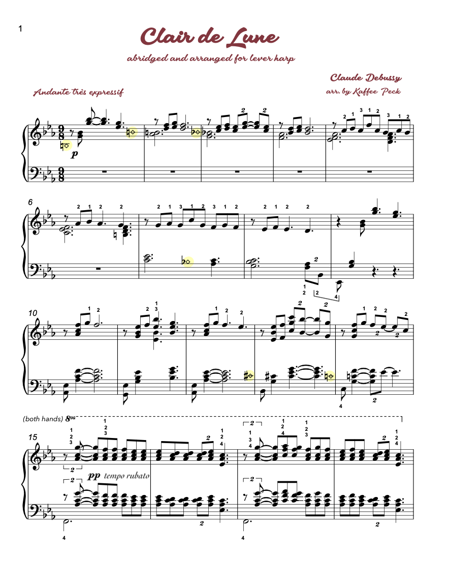 Clair de lune – Harp Column Music