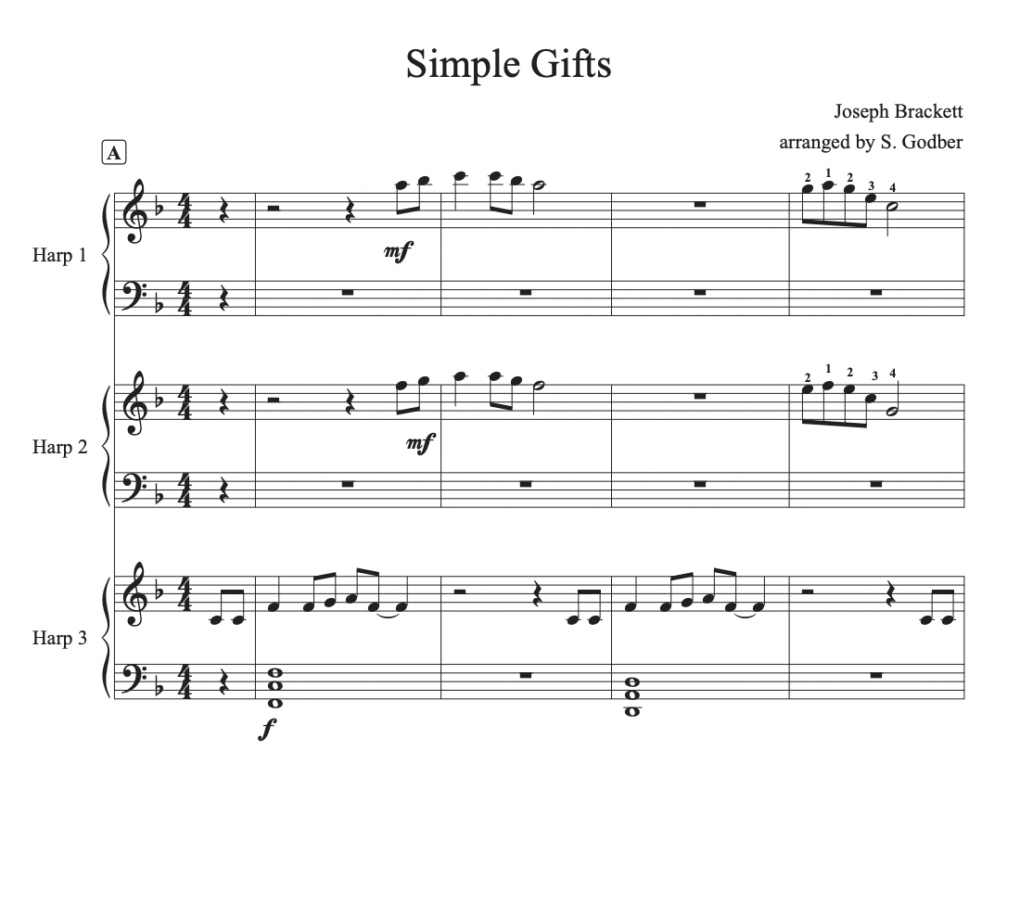 Simple Gifts – Harp Column Music