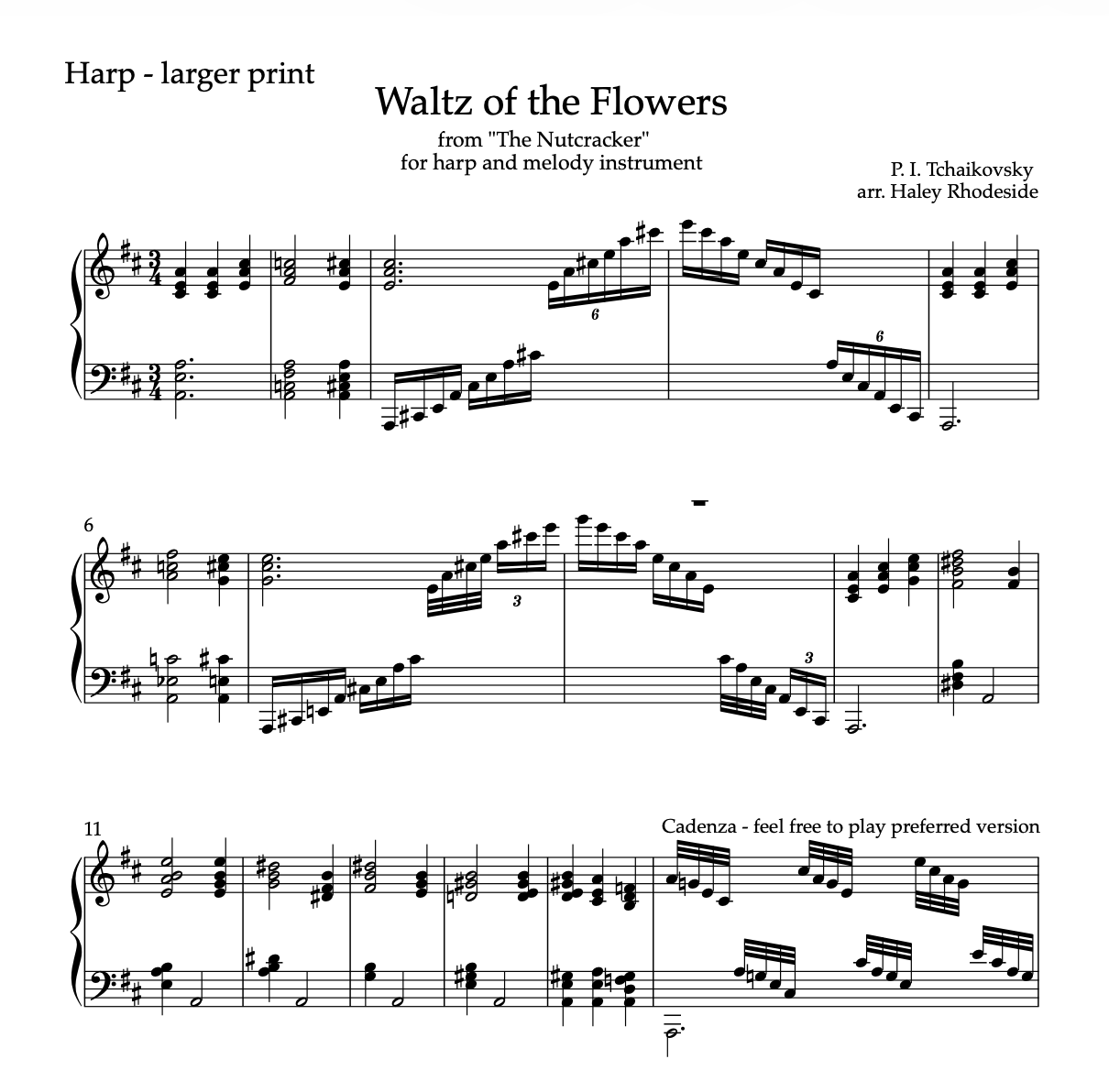 Waltz of the Flowers – Harp Column Music