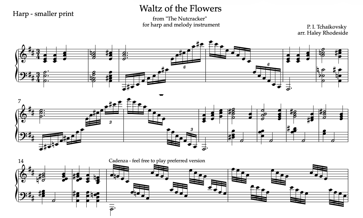 Waltz of the Flowers – Harp Column Music
