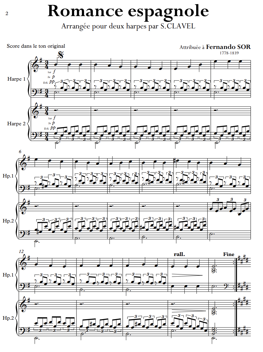 Jeux Interdits – Harp Column Music