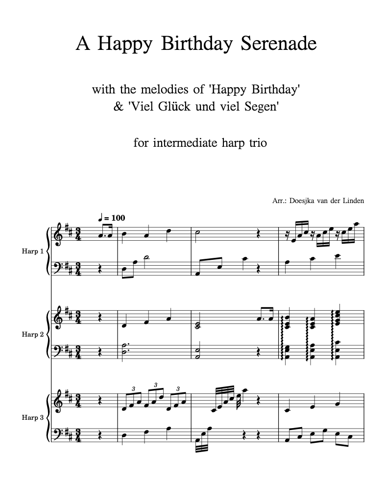 A Happy Birthday Serenade – Harp Column Music