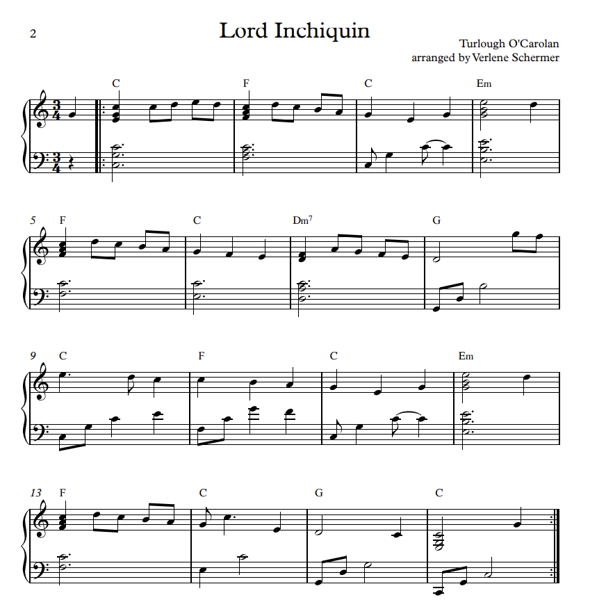 O'Carolan Tunes for Therapeutic Harp – Harp Column Music