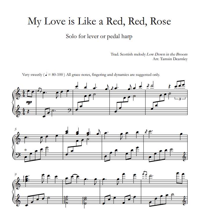 My Love is Like a Red, Red, Rose – Harp Column Music