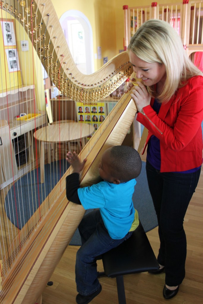 Meghan Caulkett’s 47 Strings project brings harp performances to homeless shelters, schools, and nursing homes that are underserved in Houston. Caulkett was also the first harpist to work with the Arts in Medicine program at Texas Children’s Cancer Center, through waiting room and inpatient performances.