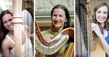 Jaymee Haefner, Praxedis Hug-Rütti, and Alison Bjorkedal, who have all released harp albums in 2019