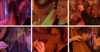 Team of six harpists premiere new work by Andy Scott