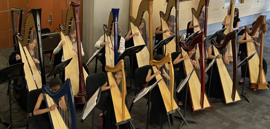 Harp ensemble performance at the AHS Summer Institute