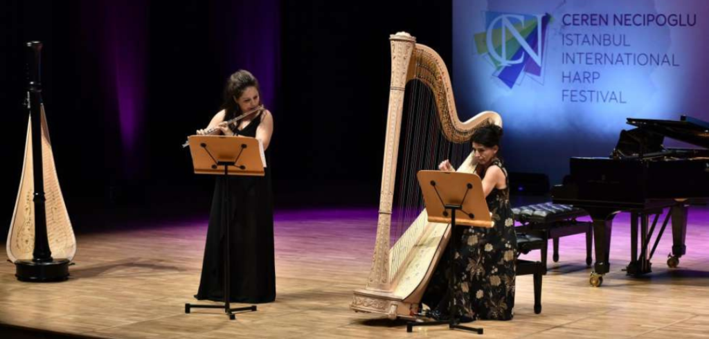 2025 International Jeunesses Musicales Competition Features Harp Harp Sibel Ayhan Bayer Flute Francesca Tondelli Harp Ceren Necipoglu Istanbul International Harp Festival 1024x490